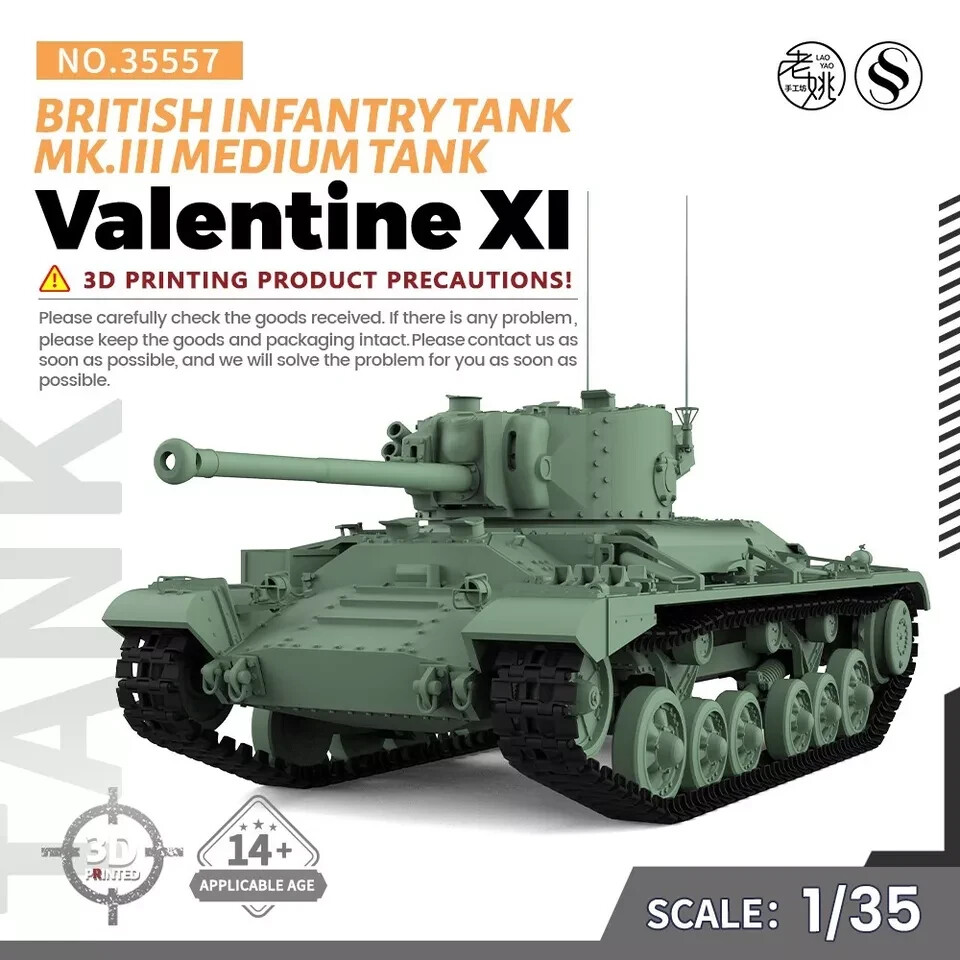 SSMODEL SS35557 1/35 Military Model British Valentine.XI Infantry