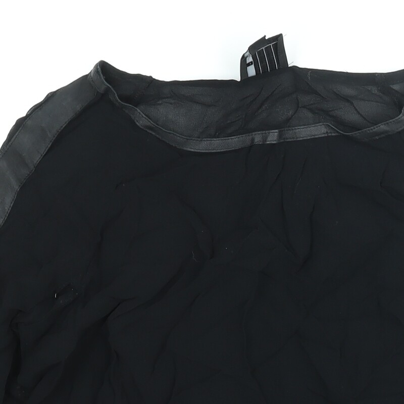 AMES Womens Black Viscose Basic Blouse Size 6 Boa… - image 5