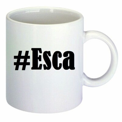 Kaffeetasse #Esca Hashtag Raute Keramik Höhe 9,5cm in Weiß
