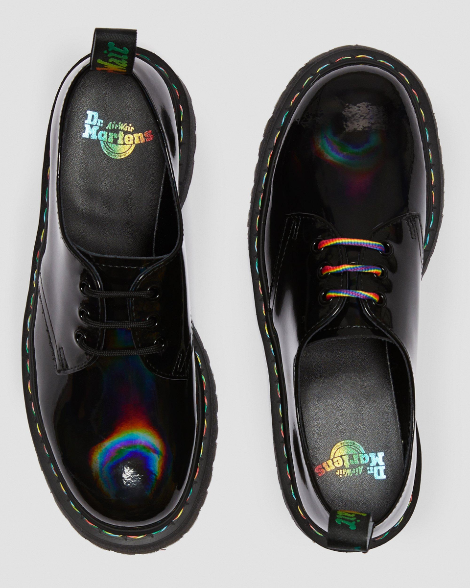 靴 Dr. Martens 1461 QUAD PATENT UK7 Dr. Martens 1461 Quad Patent Leather Platform Oxford Black