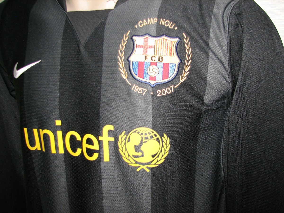 BARCELONA 2007-08 PLAYER ISSUE BLACK GK SHIRT NIKE SIZE XL BARCELONA 2007-08 PLAYER ISSUE BLACK GK SHIRT NIKE SIZE XL