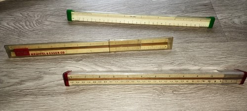 Vtg Keuffel Esser Dieterich... Triangle Architect Scale Ruler Set w ...