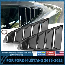 Gloss Black Side Vent Window 1/4 Quarter Scoop Louver 2015-2023 For Ford Mustang