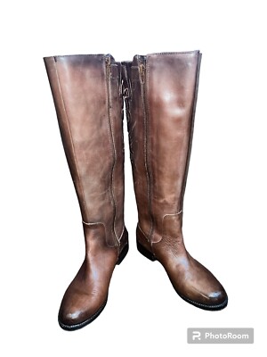 Gianni Bini Knee High Riding Boot Embroidered Brown Women's 7M