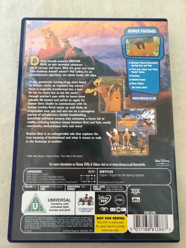Brother Bear 1 DVD Disney Region:2 - Image 3 of 4