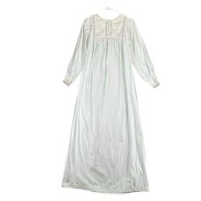 Barbizon Vintage Long Nightgown Satin Embroidered Granny Cottagecore Coquette