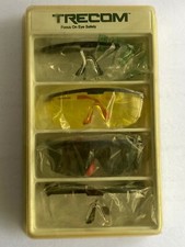 VINTAGE NEW 4 SAFETY GLASSES TRECOM SET ADJUSTABLE FRAMES TERMINATOR STYLE NOS