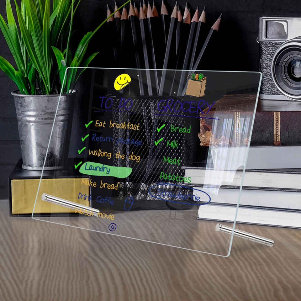 20*30cm Weekly Acrylic Dry Erase Writing Message Board Desktop Display Office - Image 2 of 4