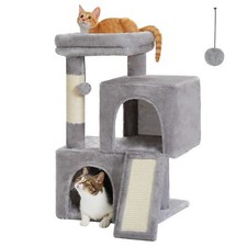 PAWZ Road Cat Tree, 30 Inches Cat Tower with Dual Condos for Indoor Cats - Gray