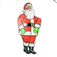 Vintage Die Cut 30 Santa Claus Jointed Cardboard Christmas Decor Articulated