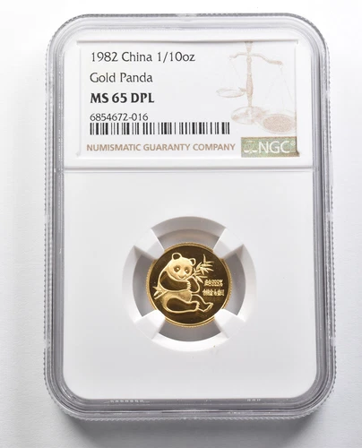 MS65 DPL 1982 China 1/10 Oz Gold Panda NGC *9781