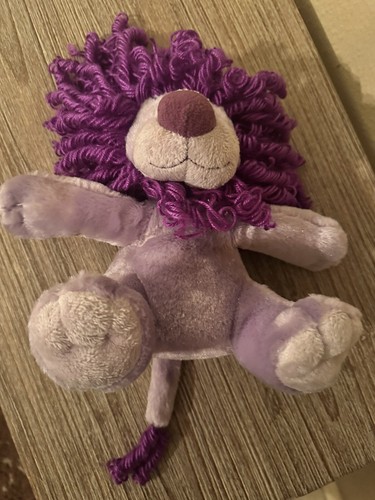 AURORA MOP TOP PURPLE LION PLUSH STUFFED 10" W Whistle Sounds When Belly Pushed - Picture 15 of 23