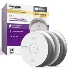 USI 2-Pack 10-Year Battery Comb Smoke Carbon Monoxide Detector Voice Alarm