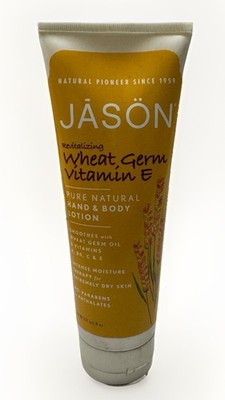 jason wheat germ vitamin e pure natural hand/body lotion 8oz scuffed bottle