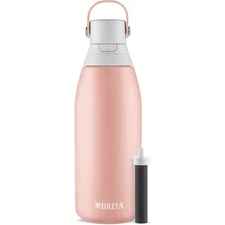 Brita 32oz Stainless Steel Filter Water Bottle Insulated & Reusable Rose