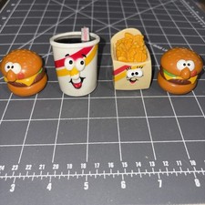 1989 Burger King Kids Meal Lickety Splits Rolling Food Racers 4 piece toy lot