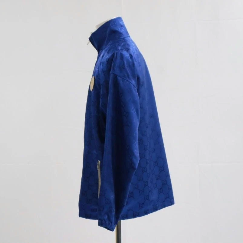 Giacca Gucci Off The Grid Track blu grande usata 2022 23 logo GG pelle 75 5 cm