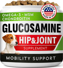 Glucosamine Treats for Dogs - Joint Supplement W/Omega-3 Fish Oil - Chondroitin,