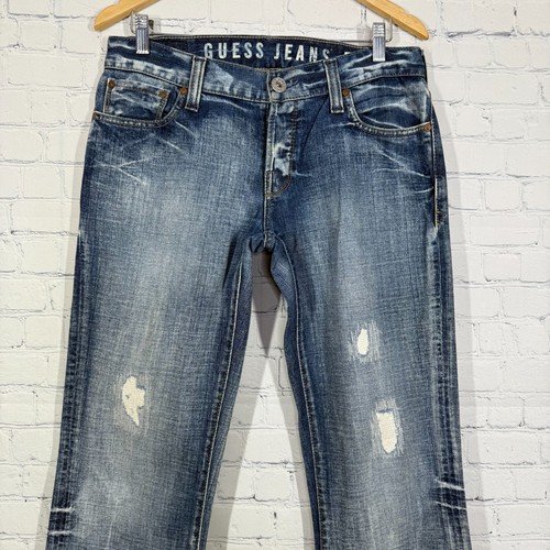 Vintage Y2K Guess Jeans Men Size 31X32 Low Rise Falcon Boot Cut Medium Washed - Picture 4 of 15