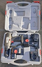 Cordless 14.4V 1250RPM Keyless Chuck Hammer Drill, Case, Charger, Two Batteries 