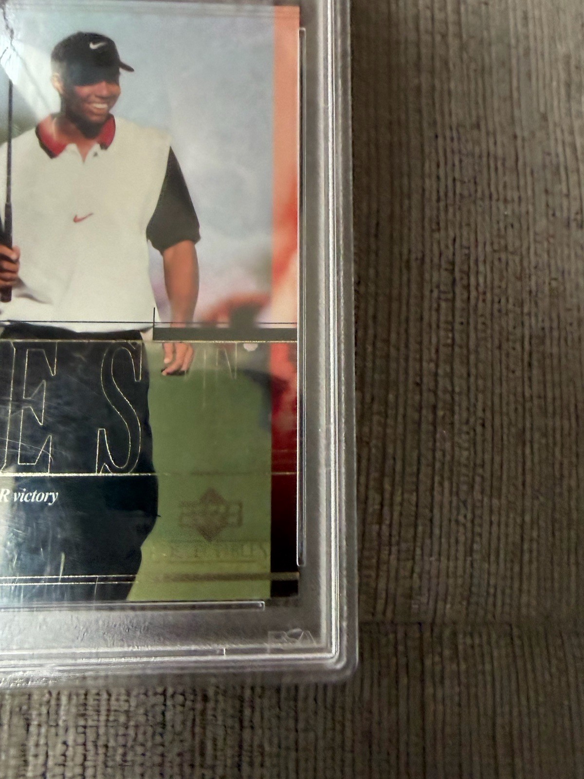 Upper Deck 2001 Tiger Woods Career TWC9 Tiger's Best RC Insert PSA 9 view 7