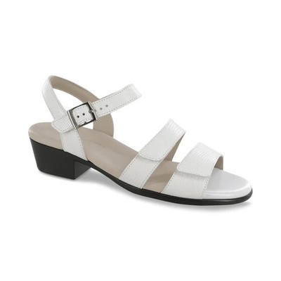 SAS Savanna White Lizard Women's Sandal Size 10 Wide