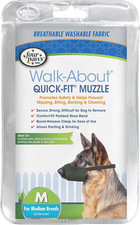 Walk-About Quick-Fit Adjustable Dog Muzzle for Medium Dogs, Washable  Breathabl