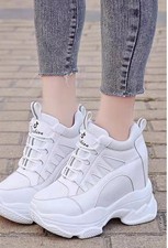 Women’s Platform Trainers Ladies Walking Sports Shoes Chunky Heel Sneakers -SALE
