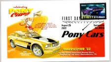#5718 DODGE CHALLENGER RT PONY CARS FDC, AFDCS AMERICOVER DAVE BENNETT ARTWORK
