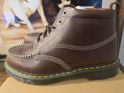 Dr. Martens Lowell Chukka Moc Toe Leather Ankle Iconic Boots Brown Men's 10 NEW
