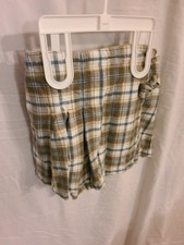 GYMBOREE 2000 DATED PLAID SKIRT GREEN BLUE VTG MEDIUM 4