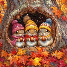 Squirrel Diamond Painting Kits for Adults, 5D DIY Diamond Art Kits for Beginners