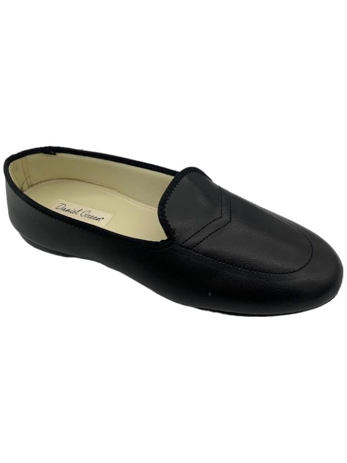 Daniel Green Leather Slip on Slippers with Back Meg Black