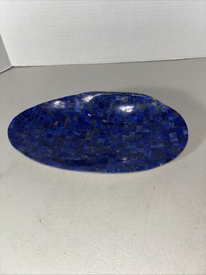 Jay King Mine Finds Mosaic Lapis Inlay Over Natural Shell Small Bowl 10 x 5.5 