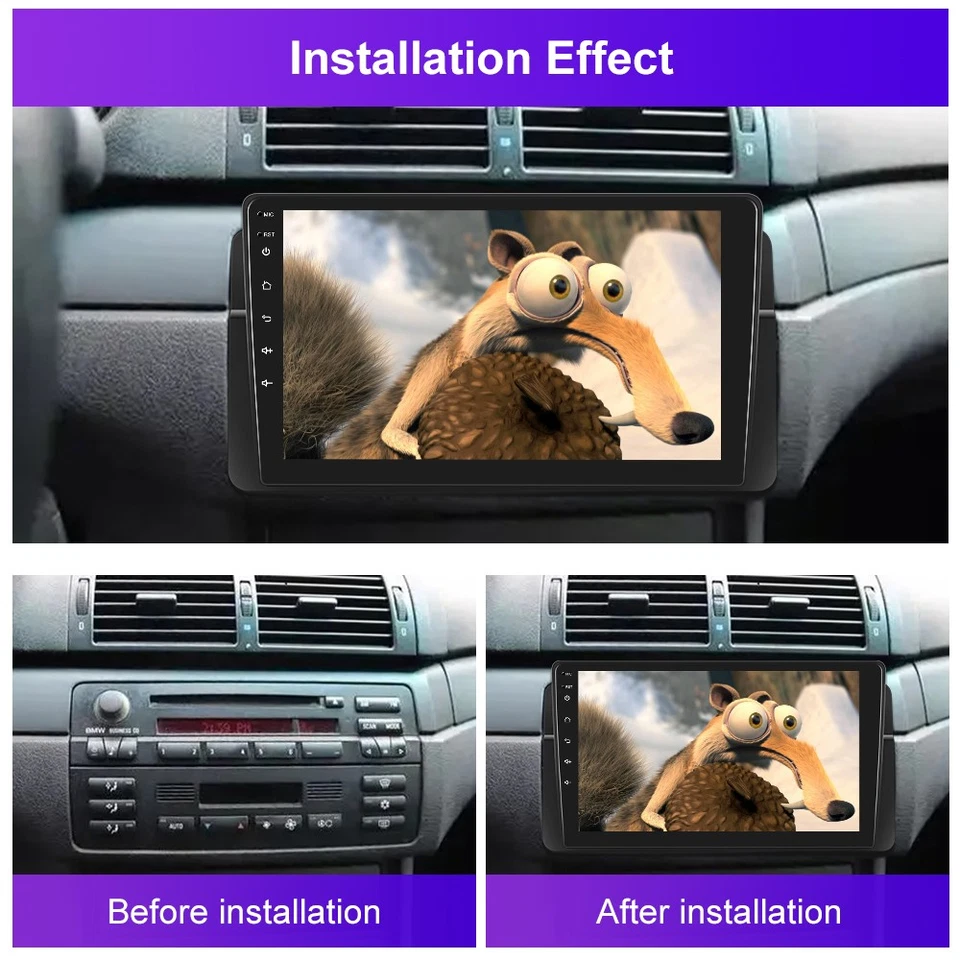 For BMW E46 320 323 325 Android 15.0 CarPlay Car GPS WIFI Radio Stereo Head Unit - Image 2 of 4