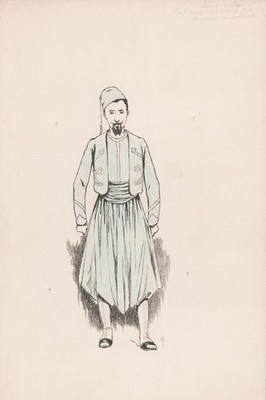 Henry Morin - Ein orientale Mann Orient Zeichnung drawing dessin 20.Jh.