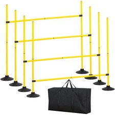 GOSR 4FT Adjustable 2-in-1 Agility Hurdles Agility Poles Set, 4 Pack