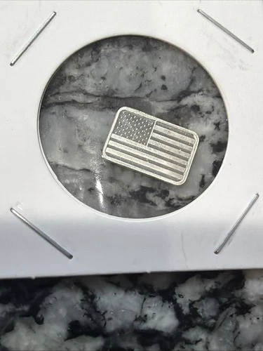 1 Gram .999 Fine Silver Bar – American Flag Design – Patriotic Mini Bar