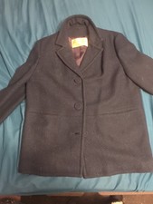 Pendleton Navy Blue Collared Wool Jacket Measurements In Pic