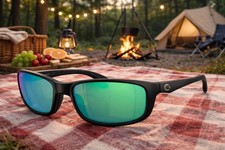 Costa Del Mar Brine II Matte Black/Green Mirror 580P Polarized 59 mm Sunglasses