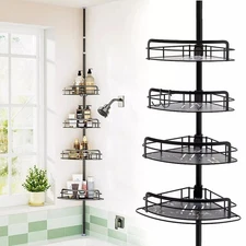 Rust-Resistant Corner Shower Caddy For Bathroom 4 Height Adjustable Shelves With
