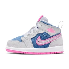 Toddler's Jordan 1 Mid SE "Denim Sequin" Cobalt Bliss/Pink Glow-White (HQ2000