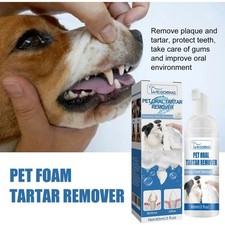 1-3X Pet Dental Tartar Remover Spray, Dog Cat Foam Teeth Clean Breath Freshener