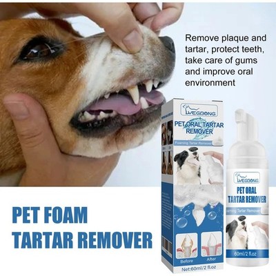 1-3X Pet Dental Tartar Remover Spray, Dog Cat Foam Teeth Clean Breath Freshener