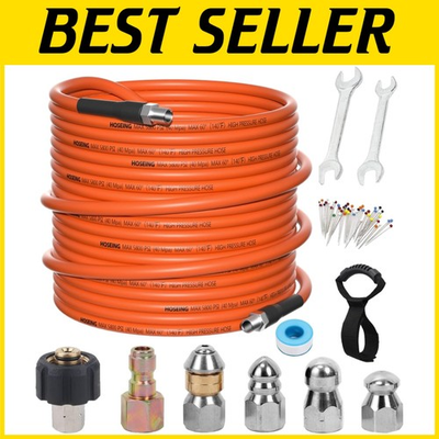 #ad 100FT Pressure Washer Sewer Jetter Kit $113.91