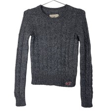 Vintage Y2K Hollister Cable Knit Crew Neck Sw...