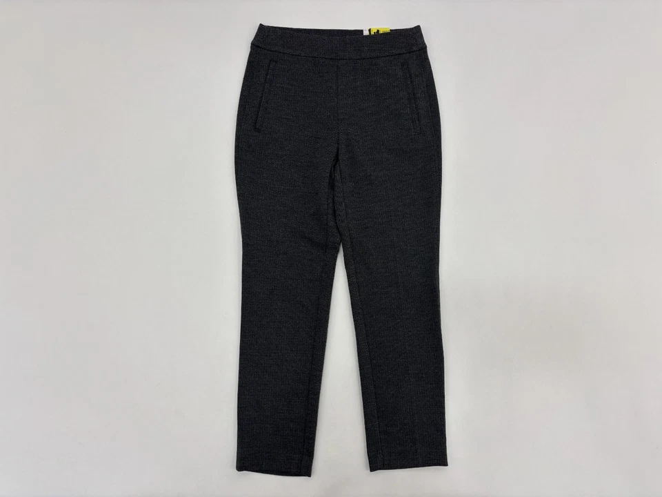 Croft & Barrow Petite Womens Ponte Pants Black Textured Classic Straight PXS NWT - Image 2 of 4