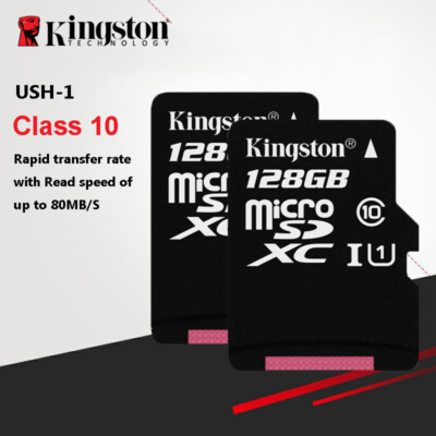 Original Kingston Class10 U1 256GB MicroSDXC Flash Memory TF Card With Adapter