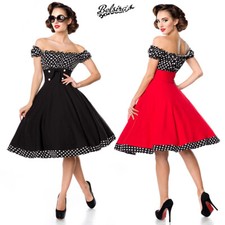 Robe Vintage Années 50 Rockabilly Femme Pin-Up Retro Jupe Évasée Belsira 50058