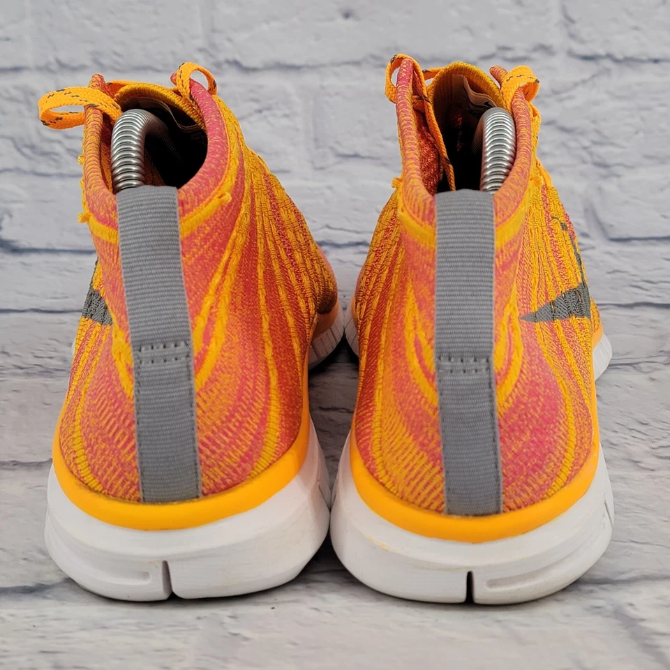 Women Size 8.5 Nike Flyknit Chukka Comfort Running Athletic Shoes Sneaker Orange - Image 3 of 4